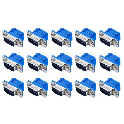 9 Pcs D-sub Connector DB9 9-pin 2-Row Male Serial Port Terminal Breakout