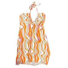 Show Me Your Mumu Womens Halter Mini Dress Size XS Retro Multicolor Wavy 70s