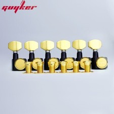 1 Set GUYKER 6 In-line Machine Heads No Screws Locking Tuners Black Gold