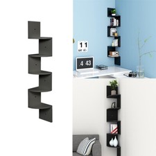 3/5Tier Floating Wall Shelves Space-Saving Corner Display Shelf Bookcase Storage