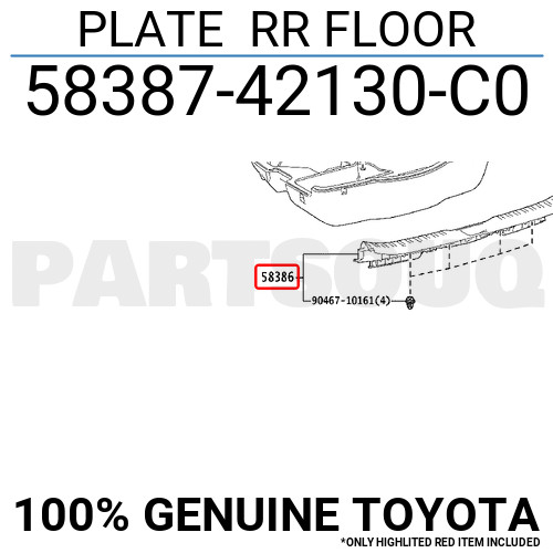 5838742130C0 Genuine Toyota PLATE RR FLOOR 58387-42130-C0 | eBay