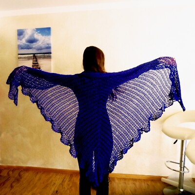 Triangle Shawl Crochet Pattern PDF Shawl Crochet with Spider Border, DIY Bandana