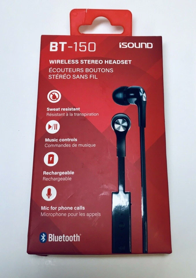 Auriculares estéreo inalámbricos a prueba de sudor iSound: BT-150: NUEVOS EN CAJA Foto 2 de 3