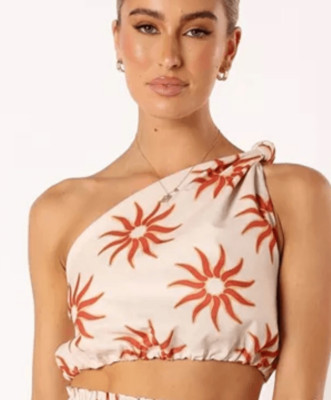 Petal & Pup Sofie One Shoulder Crop Top Size Small Nwot