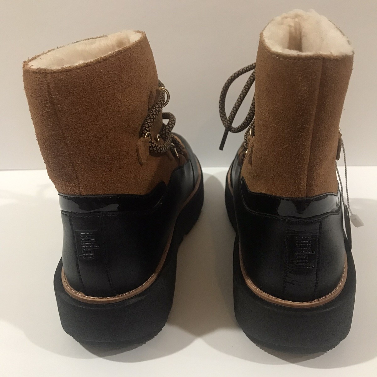 Fitflop Women's Skandi Winter Boots Tan Black Lace Up Ankle Boots