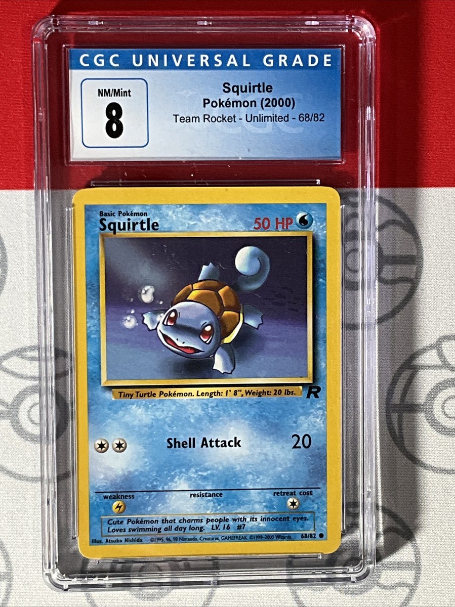 CGC 8 Pokemon TCG Squirtle Rocket Common 68 PSA Graded Vintage