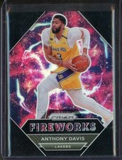 2020 Panini Black Prizm Fireworks 1 of 1 Anthony Davis #6 Los Angeles Lakers 1/1