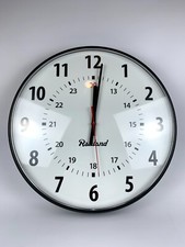 Rauland Borg Wall Clock Large Black Wca1624b Wireless Analog 24hr Slave Read