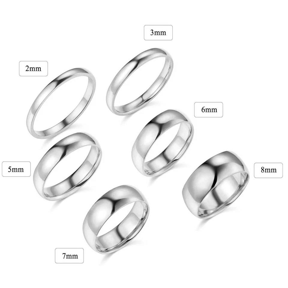 14k Solid Yellow White Gold 2mm 3mm 5mm 6mm 7mm 8mm Fit Engagement Wedding Band - Image 4 of 4