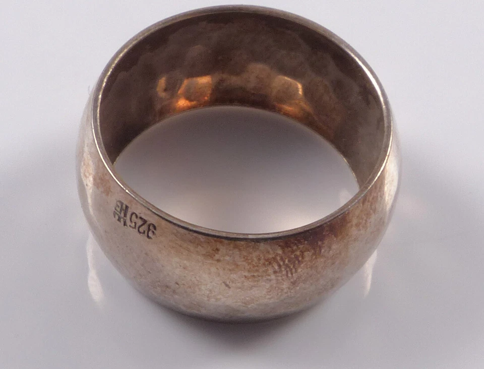 Ring Silber 925 Hammerschlag Dekor HB Krone - Bild 3 von 4