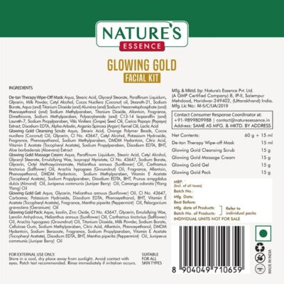 Kit Visage Doré Brillant Nature's Essence - 60g + 15ml - À L'or - Soin Anti-âge - Neuf