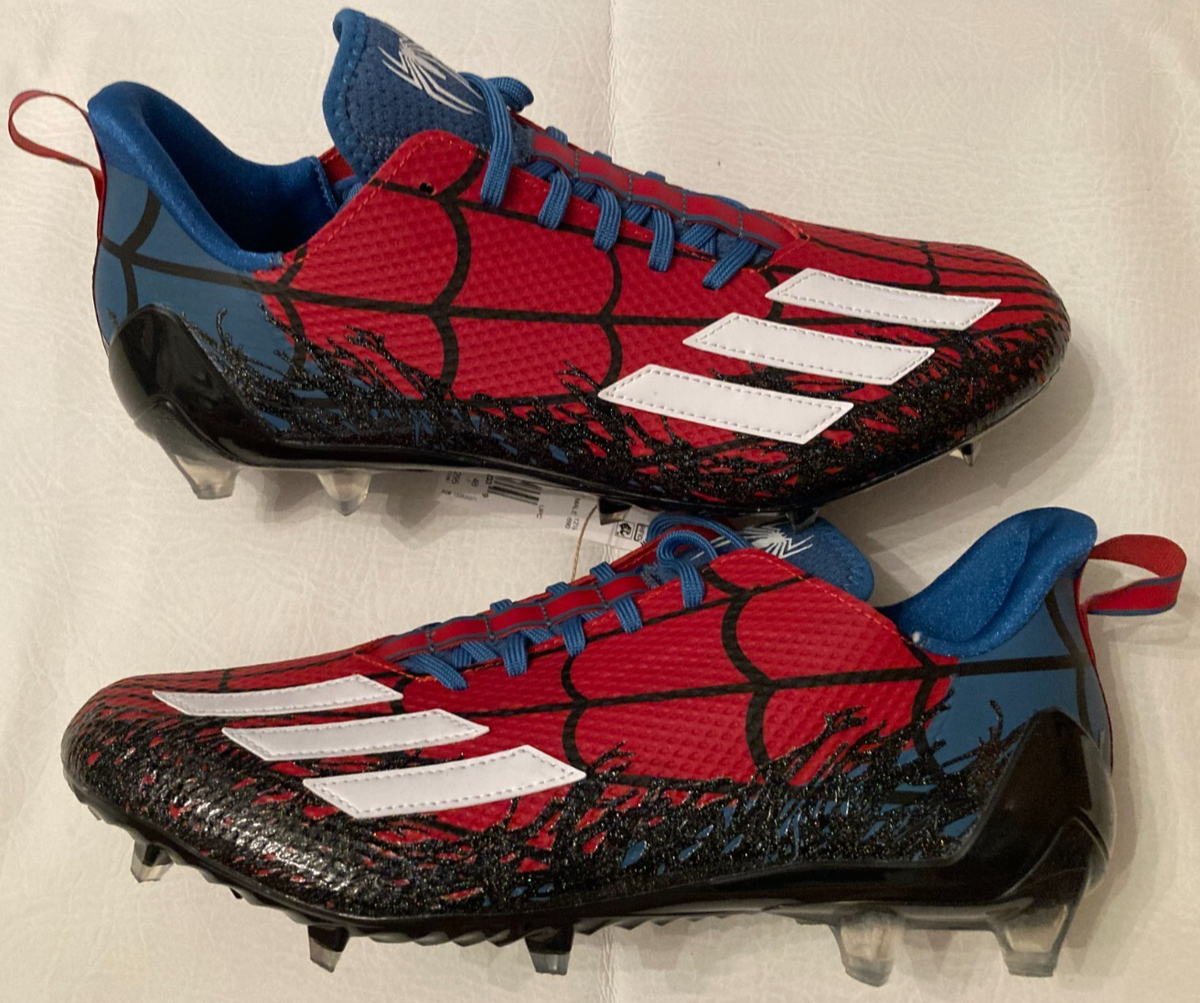 Mens 13 Adidas x Spiderman Marvel Adizero 12.0 Red/Blue Football