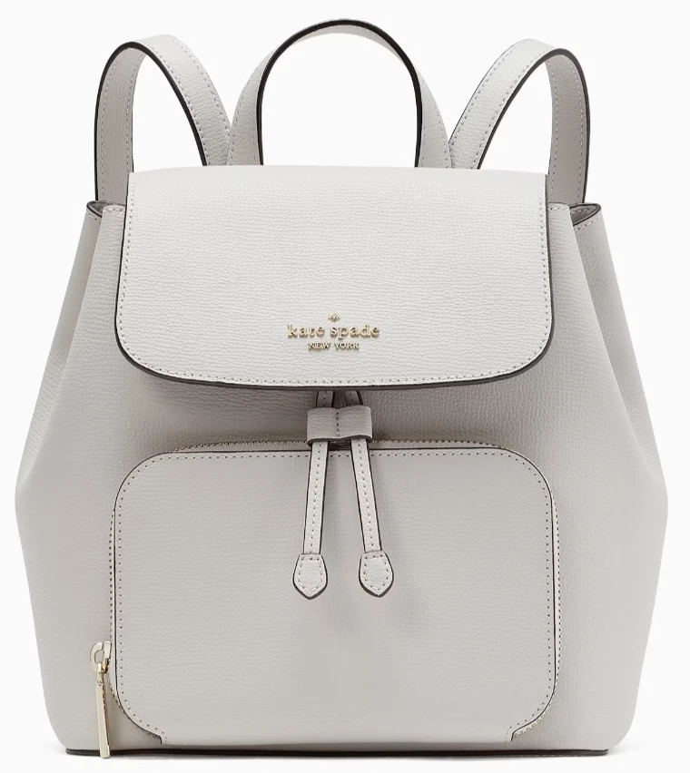 Like New Kate Spade Grey/Taupe Small Backpack, Silver Hardware New Kate Spade Schuyler Mini Backpack Leather Warm Beige | eBay main image 4