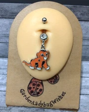 Cute SIMBA Lion King Hakuna Matata Dangle Belly Button Naval Ring Body Jewelry