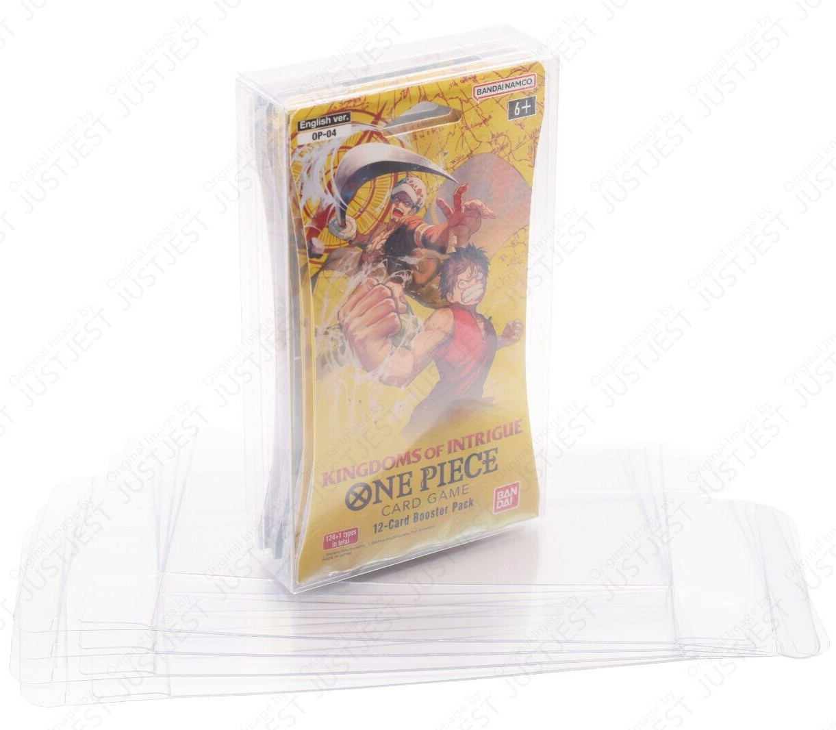 One Piece Protective Clear Case for Sleeved Booster Packs(x10) w/ Removable Film