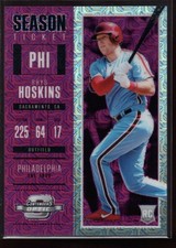RHYS HOSKINS /99 ROOKIE PRIZMS PURPLE MOJO REFRACTOR #8 RC 2018 CONTENDERS OPTIC