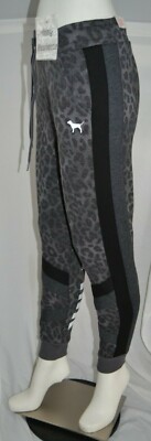 Victoria's Secret PINK VS Gray Leopard Classic Jogger Sweatpants Lounge Pants XS