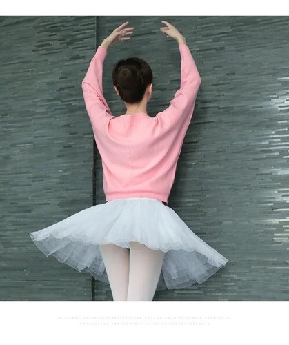 Mujeres Ballet Danza Suéter Invierno Adulto Manga Larga Tejido Envoltura Baile Prendas para el torso - Imagen 12 de 21