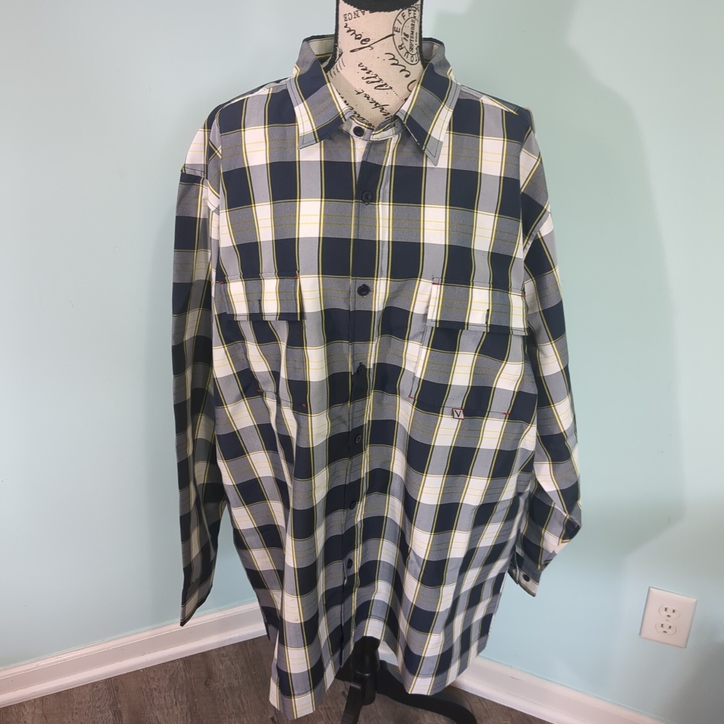 Verse function long sleeve button down shirt plai… - image 1