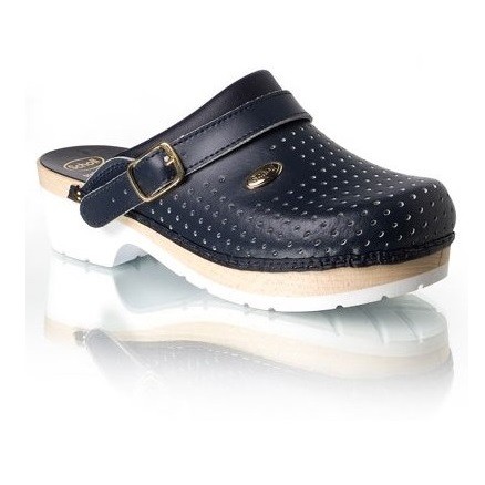 SCHOLL SUPERCOMFORT ZOCCOLI LEGNO BLU UOMO DONNA UNISEX - Foto 1 di 1