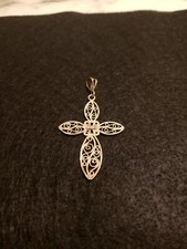 Cross Sterling Silver Ornate Filigree Pendant