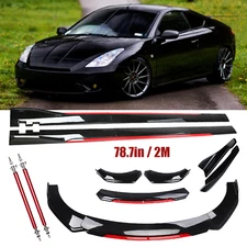 For Toyota Celica Front Bumper Lip Spoiler Splitter Side Skirt Glossy Black