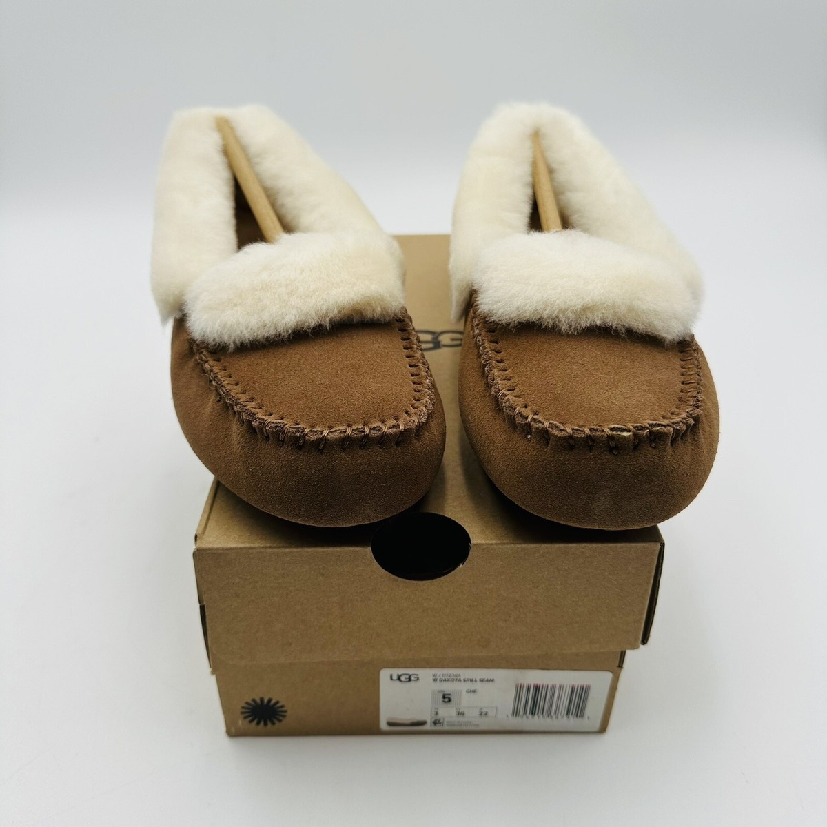 UGG Women's Dakota Spill Seam Chestnut Slippers 1112301 Size 5 NEW
