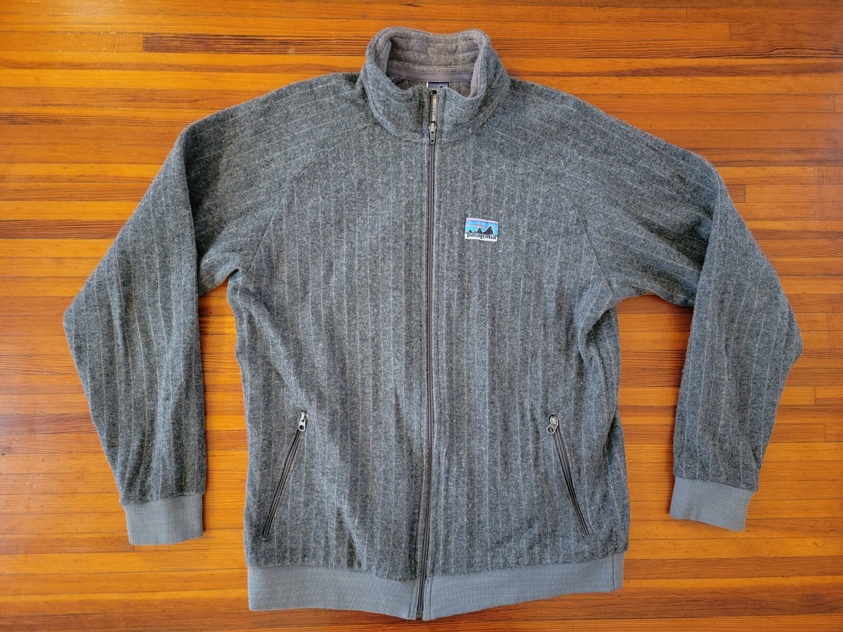 VINTAGE PATAGONIA Gray Quilt Again Full Zip Sweater Jacket