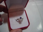 Vintage Solid Silver Star- wishbone Band Ring-superb Natural Amethyst – Size L