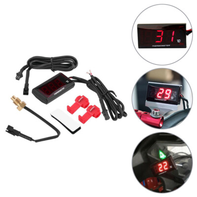 DC 12V Universal Motorrad Thermometer Digital LCD Wassertemperaturanzeige Sensor