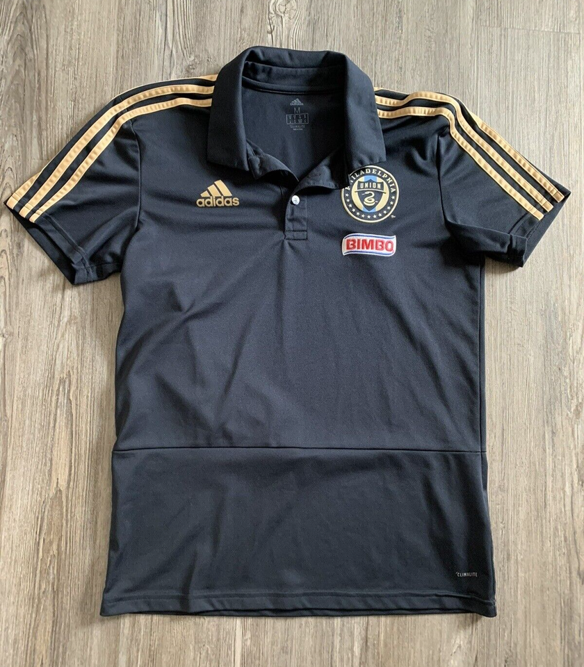 Men's Adidas Climalite Blue MLS Philadelphia Union Soccer Polo Shirt M