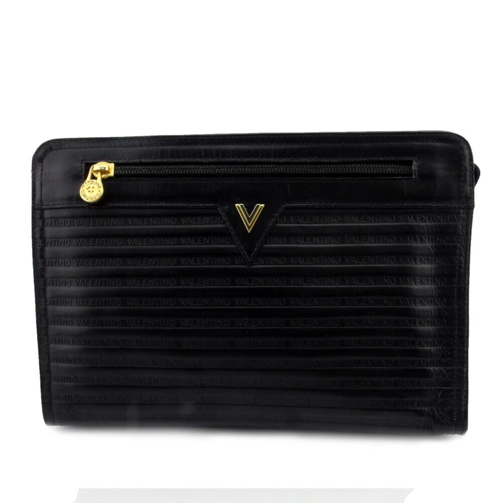 Mario Valentino Clutch Bag V Mark Leather Authentic USED T21613