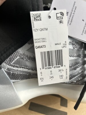 adidas gazelle silver green womens Adidas Yeezy QNTM Barium Gray & Black Sneakers main image 1
