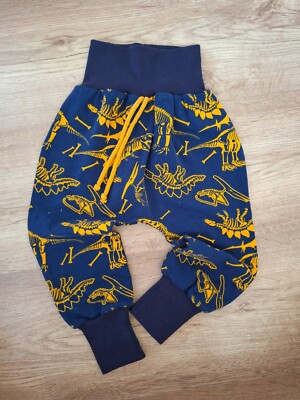 NEU Mädchen Jungen 80 86  92 Dinosau Pumphose Knickerbocker Slim Harems 100% Öko