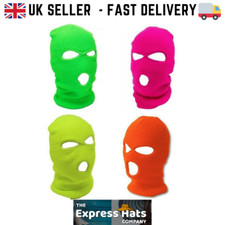 Fidra Neon Wool knit 3 Hole Balaclava,fast free  post UK seller