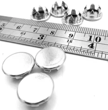 3/8" Hole Fit Round Caps Nickel Plated Steel For Pipe Pole Boat Rail All Weather