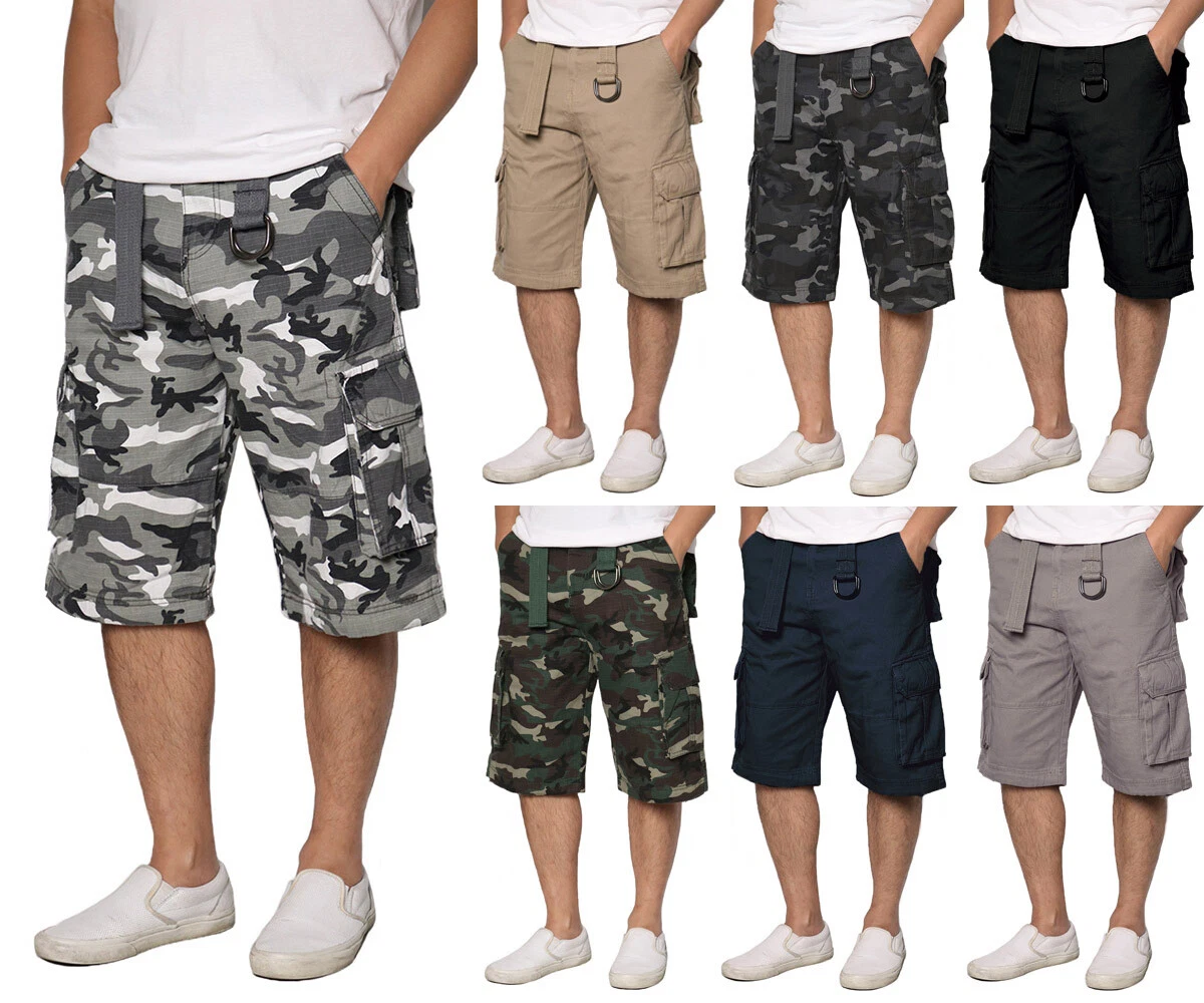 Men's Belted Cargo Shorts Lightweight Cotton Casual Camo Cargo Shorts Size 30-50
Opens in a new wind