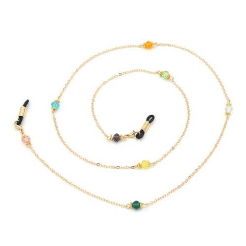 Chain Beads Sunglasses Holder Fashion Neck Strap Metal Rope Gold eBay