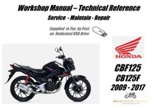 Honda CBF125 CBF 125 CB125F CB125 F CB 125 F Service Repair Workshop Manual USB