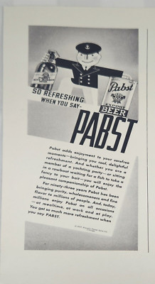 1937 Pabst export Beer Vintage ad so refreshing when you say
