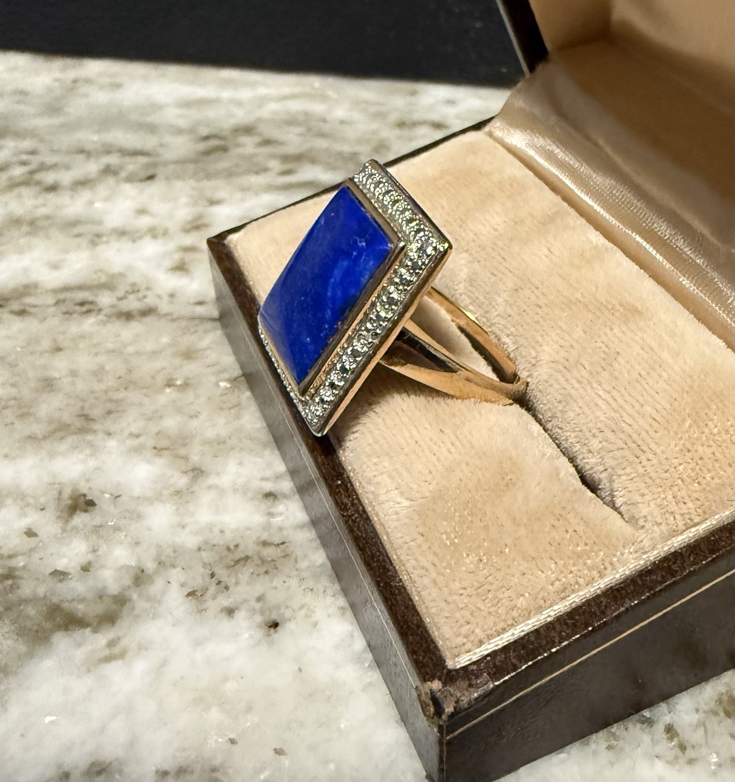 Sterling Rectangular Cocktail Ring Size 10 - image 2