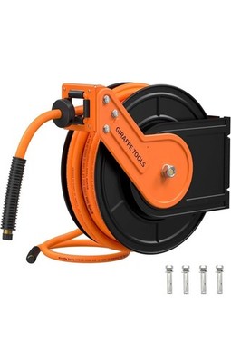 Giraffe Tools TA15B Retractable Air Hose Reel Wall Mount 3/8'' x 50 ft Max 300PSI