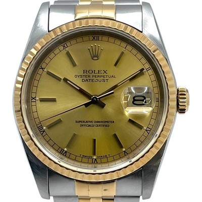 ROLEX Datejust 16233 36mm Gold Dial Automatic Watch OKW1029