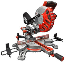 8" Sliding Compound Mitre Saw 1500W Laser Guide 210×70mm Bevel Aluminium Base