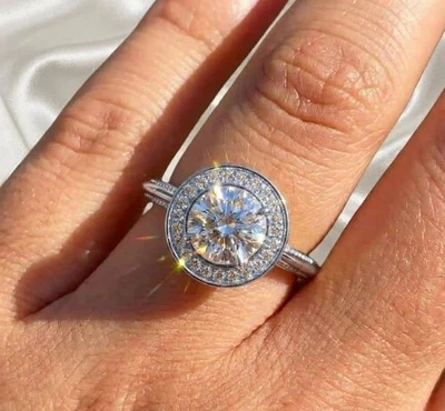 Lab Grown Diamond Wedding Ring 5.65 Ct Round Cut IGI Certified 18K White Gold - Image 1 of 4