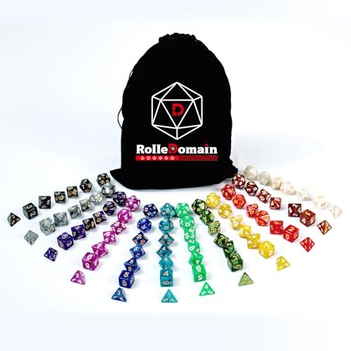 DND Dice Set, 84 Pieces Bulk Acrylic Polyhedral Dice Sets in 12 Colors with A 