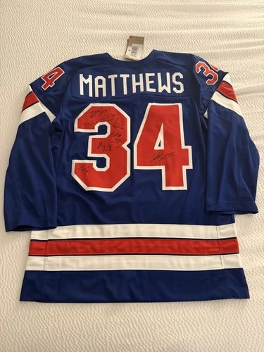 2026 Olympic USA Men’s Hockey Jersey Signed Auston Matthews Hughes Eichel 9 Sigs