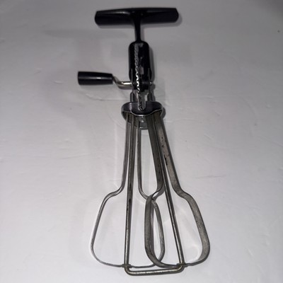 Vintage EKCO Handheld Egg Beater Made in USA Stainless Steel 10 