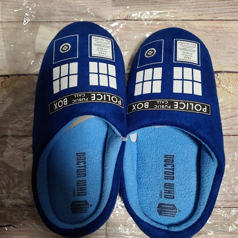 BBC Doctor Who Women's TARDIS Slippers - Blue Medium/10 - Fits Adult/Teens - NWT image 6
