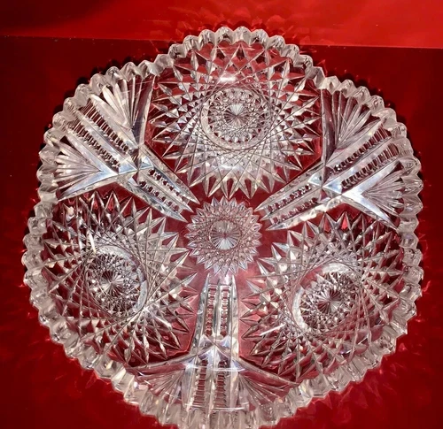Beautiful American Brilliant Cut Glass Antique Bowl
